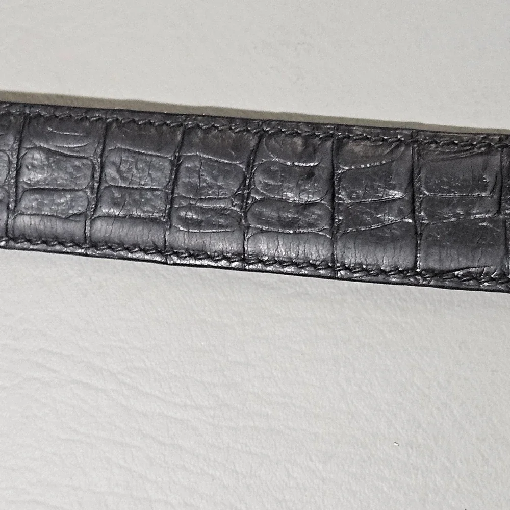 Trafalgar Mens Black Wallaroo Grained Calf Leather Belt Size 40 USA